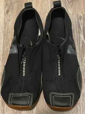 Merrell Womens Barrado Shoe Size 11 Black Mesh Minimalist Zip Athletic Sneaker